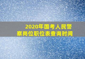 2020年国考人民警察岗位职位表查询时间