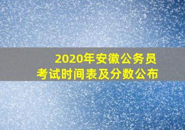 2020年安徽公务员考试时间表及分数公布