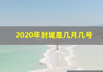 2020年封城是几月几号