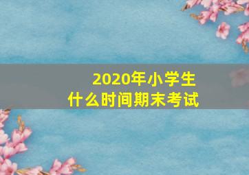 2020年小学生什么时间期末考试