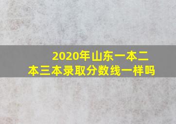 2020年山东一本二本三本录取分数线一样吗