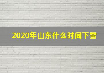 2020年山东什么时间下雪