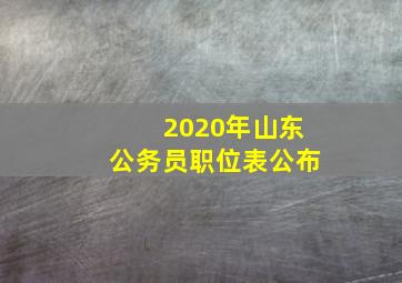 2020年山东公务员职位表公布