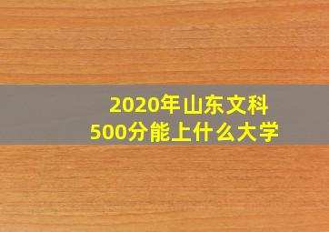 2020年山东文科500分能上什么大学