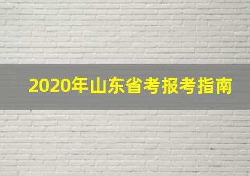 2020年山东省考报考指南