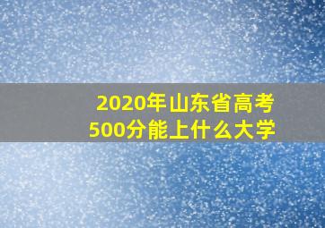 2020年山东省高考500分能上什么大学