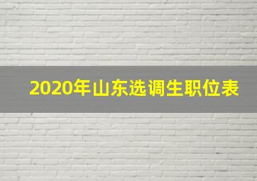 2020年山东选调生职位表