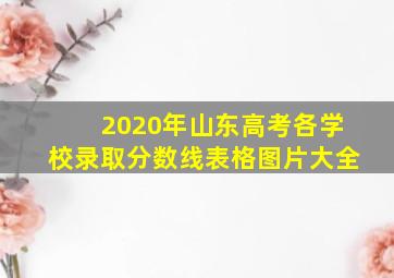 2020年山东高考各学校录取分数线表格图片大全