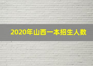 2020年山西一本招生人数