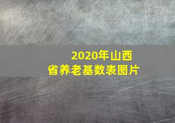 2020年山西省养老基数表图片