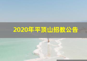 2020年平顶山招教公告