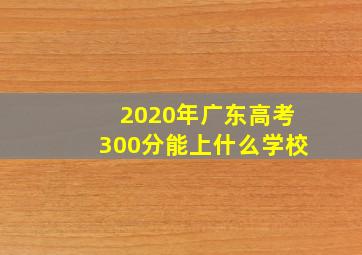 2020年广东高考300分能上什么学校