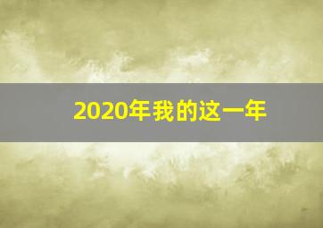 2020年我的这一年