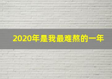 2020年是我最难熬的一年