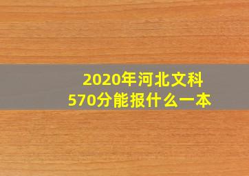 2020年河北文科570分能报什么一本