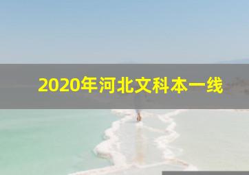 2020年河北文科本一线