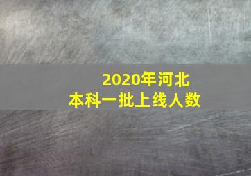 2020年河北本科一批上线人数