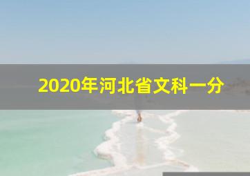 2020年河北省文科一分