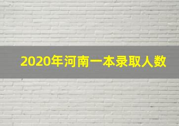 2020年河南一本录取人数