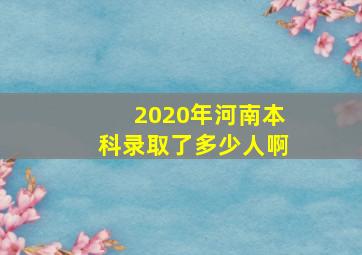 2020年河南本科录取了多少人啊