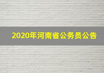 2020年河南省公务员公告