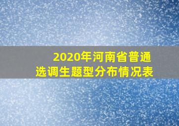 2020年河南省普通选调生题型分布情况表