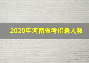 2020年河南省考招录人数