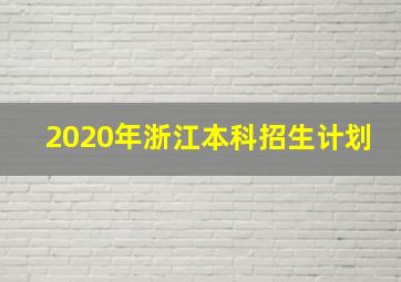 2020年浙江本科招生计划