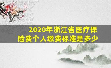 2020年浙江省医疗保险费个人缴费标准是多少