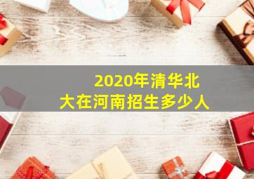 2020年清华北大在河南招生多少人