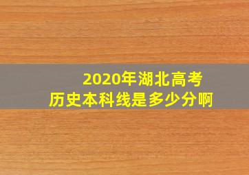 2020年湖北高考历史本科线是多少分啊