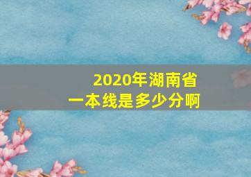 2020年湖南省一本线是多少分啊