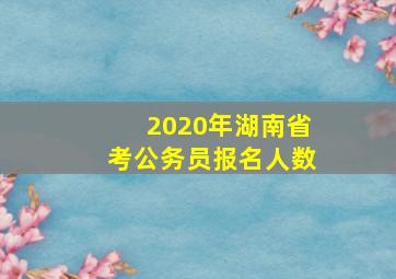 2020年湖南省考公务员报名人数