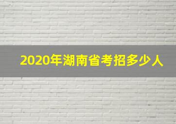 2020年湖南省考招多少人