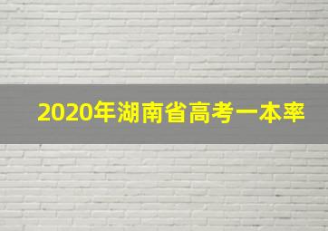 2020年湖南省高考一本率