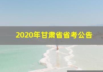 2020年甘肃省省考公告