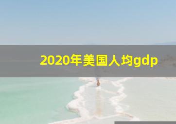 2020年美国人均gdp