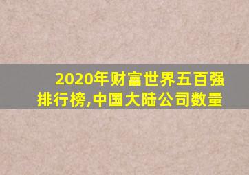 2020年财富世界五百强排行榜,中国大陆公司数量