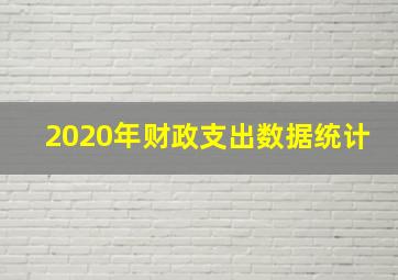 2020年财政支出数据统计