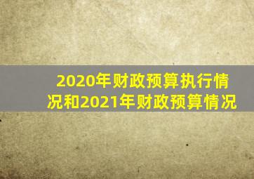 2020年财政预算执行情况和2021年财政预算情况