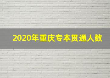 2020年重庆专本贯通人数