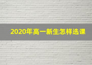 2020年高一新生怎样选课