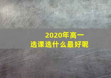 2020年高一选课选什么最好呢