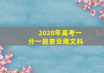 2020年高考一分一段表云南文科