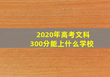 2020年高考文科300分能上什么学校