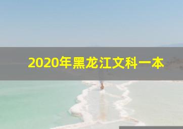 2020年黑龙江文科一本