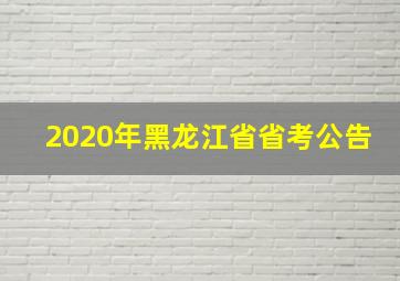 2020年黑龙江省省考公告