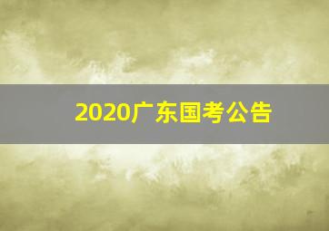 2020广东国考公告