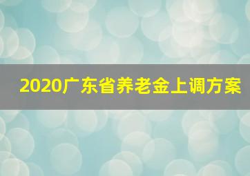 2020广东省养老金上调方案