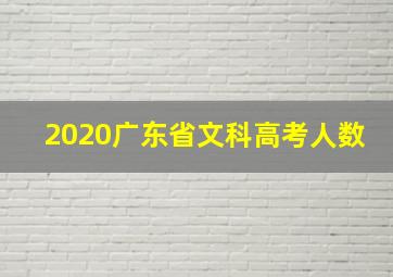 2020广东省文科高考人数